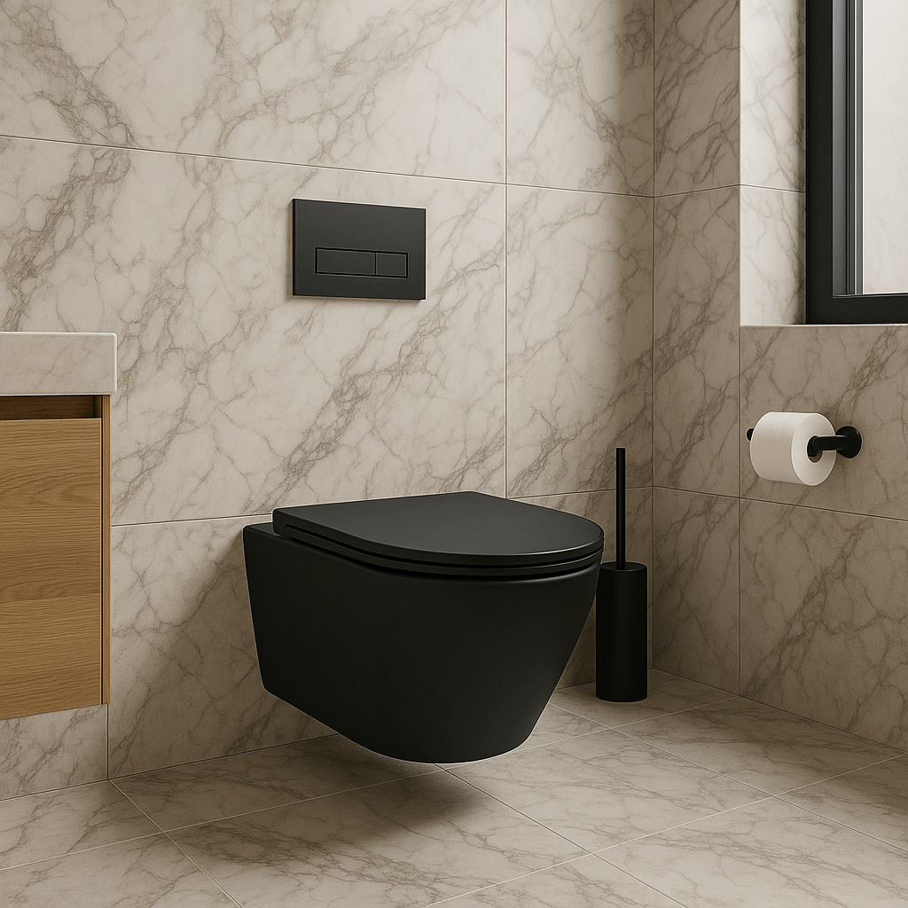 Wandcloset Wiesbaden Vesta Mat Zwart – Rimless Toilet met Tornado Flush, Softclose & Quickrelease Zitting Hoofdafbeelding