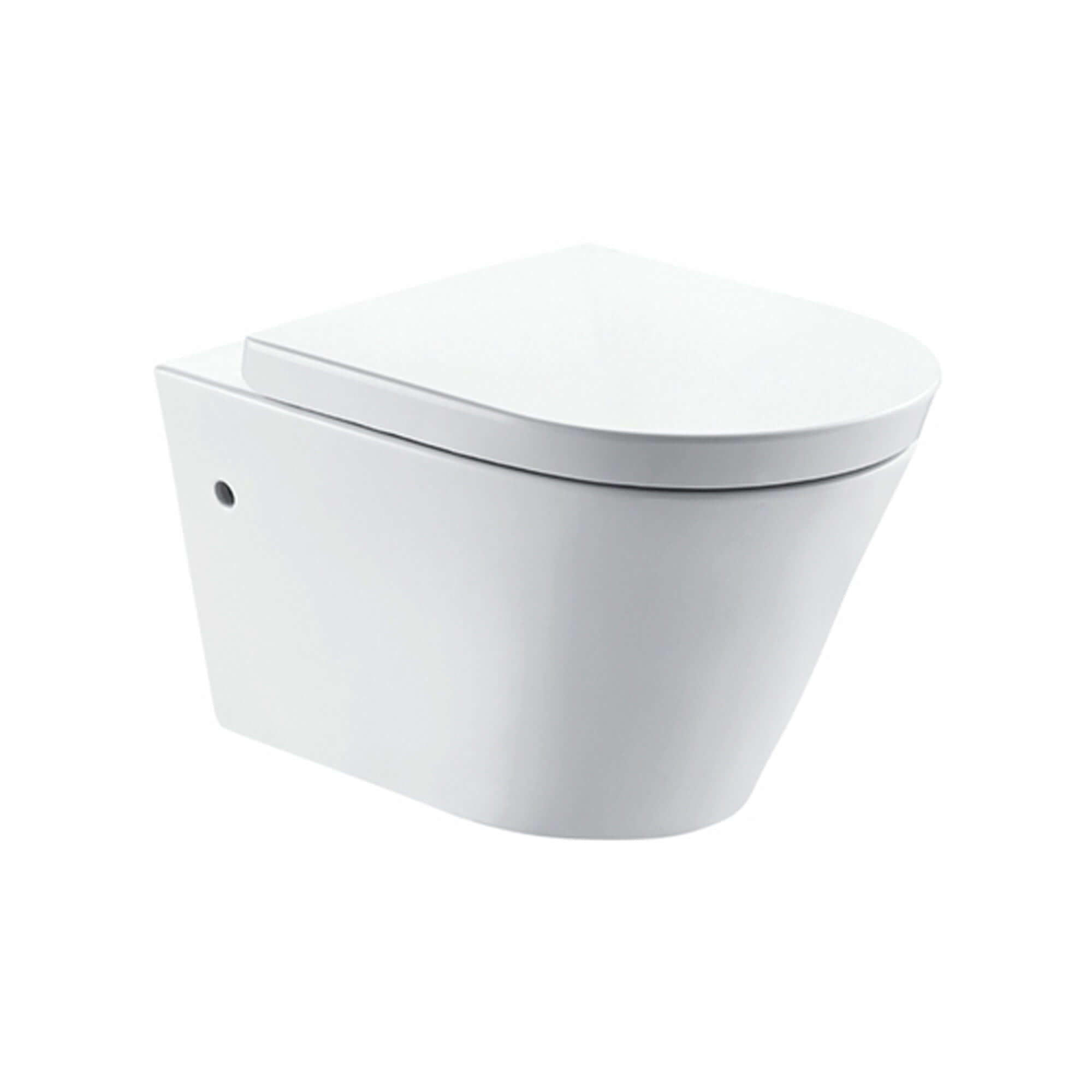 Flow wandcloset rimless met nano coating met Flow toiletzitting softclose en quick release glans wit Hoofdafbeelding