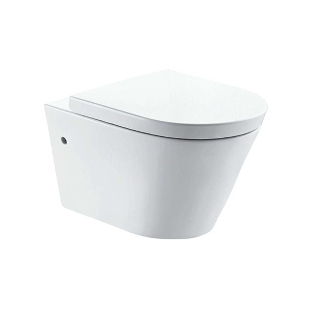 Flow wandcloset rimless met nano coating met Flow toiletzitting softclose en quick release glans wit