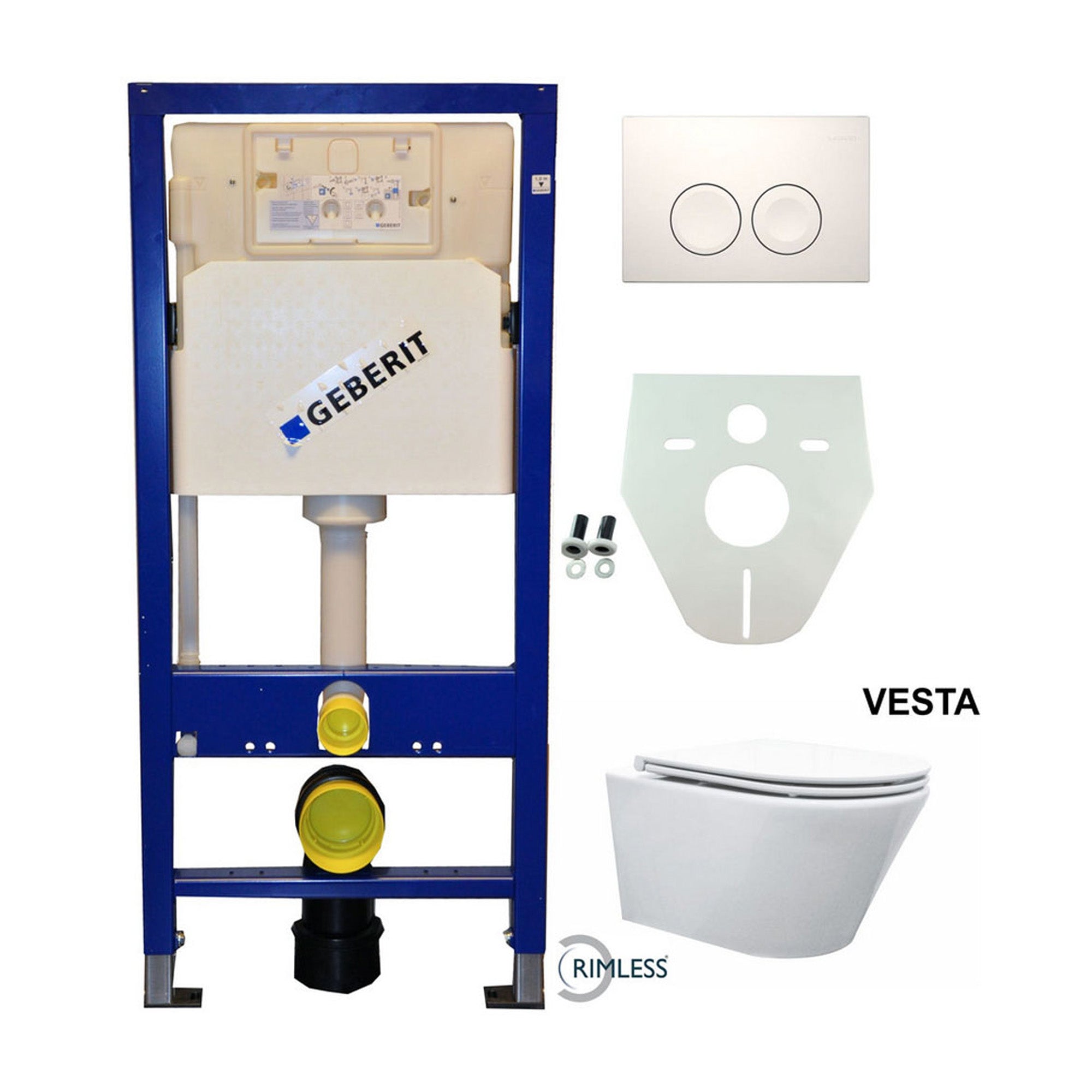 Geberit UP 100 Vesta Rimless wc+ Flatline zitt.+ Delta 25 wit Hoofdafbeelding