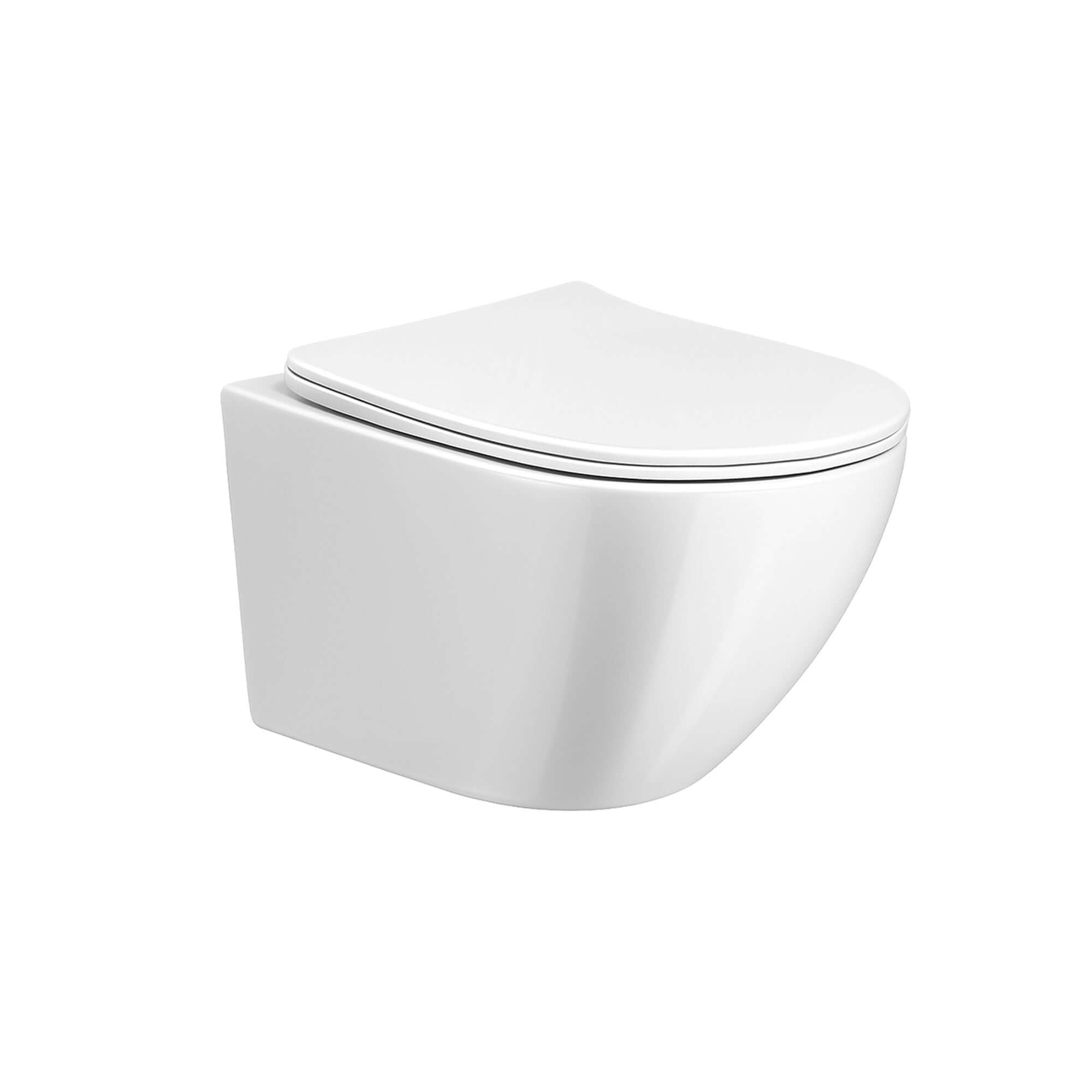 Nibiru rimless wandcloset met toiletzitting softclose en quick release glans wit Hoofdafbeelding