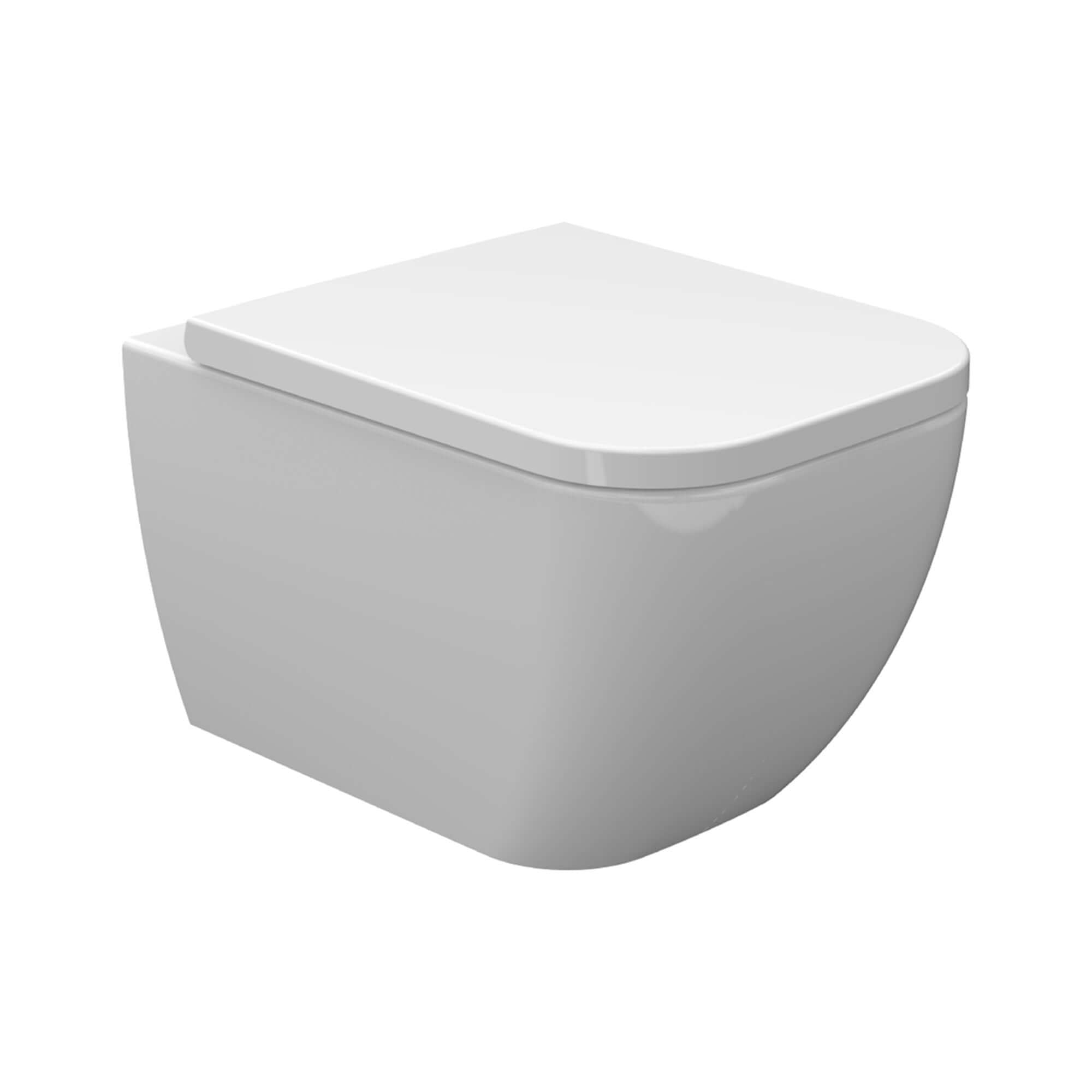 Sky wandcloset verkort met Sky toiletzitting softclose en quick release glans wit