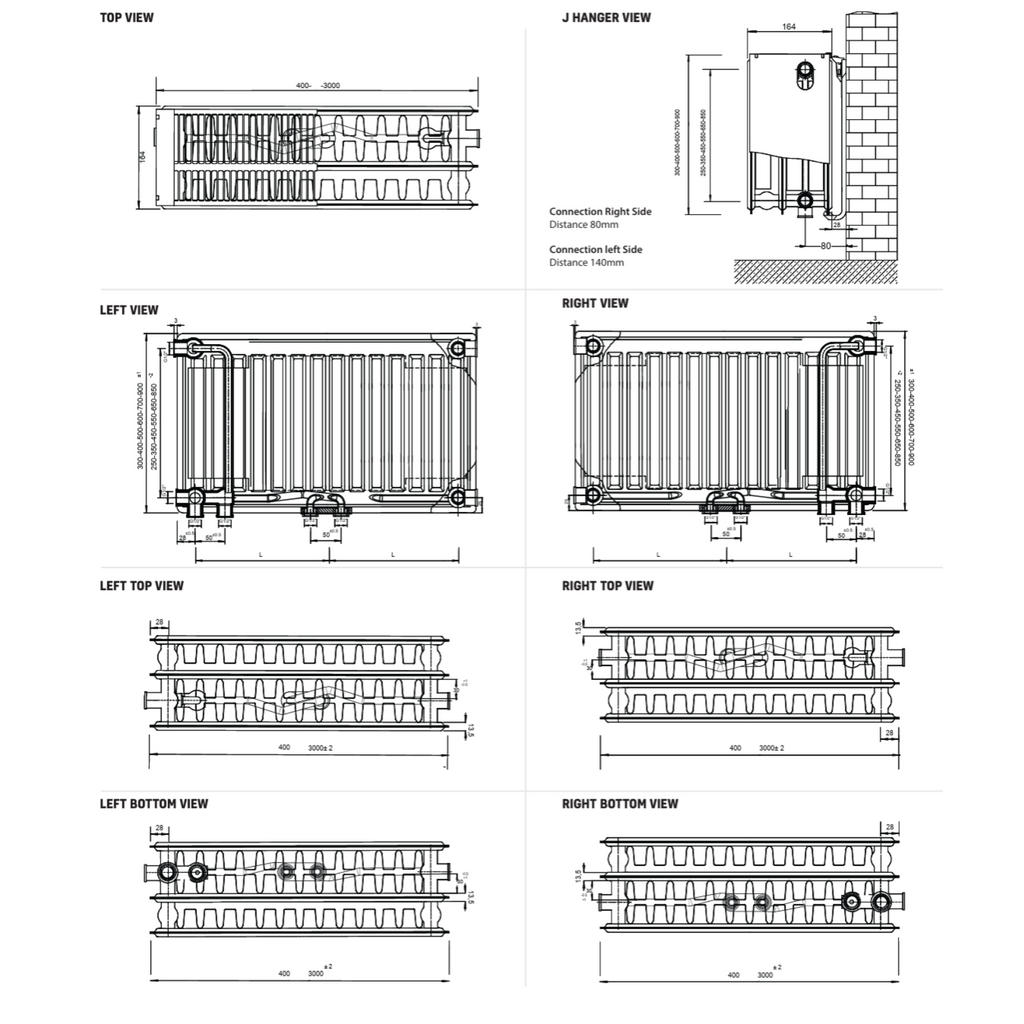 STELRAD BEL8 T33 paneelradiator – Middenaansluiting