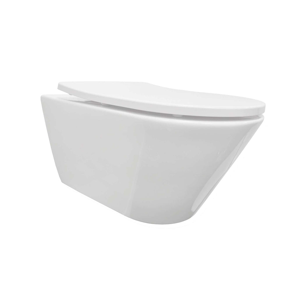 Stereo wandcloset rimless met Shade slim toiletzitting softclose en quick release glans wit