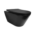 Stereo wandcloset rimless met Shade slim toiletzitting softclose en quick release mat zwart