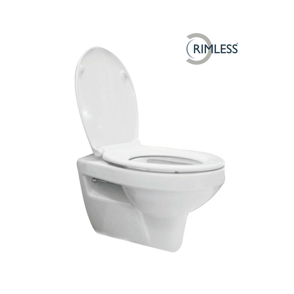Trevi wandcloset rimless met Ultimo 3.0 toiletzitting softclose en quick release glans wit