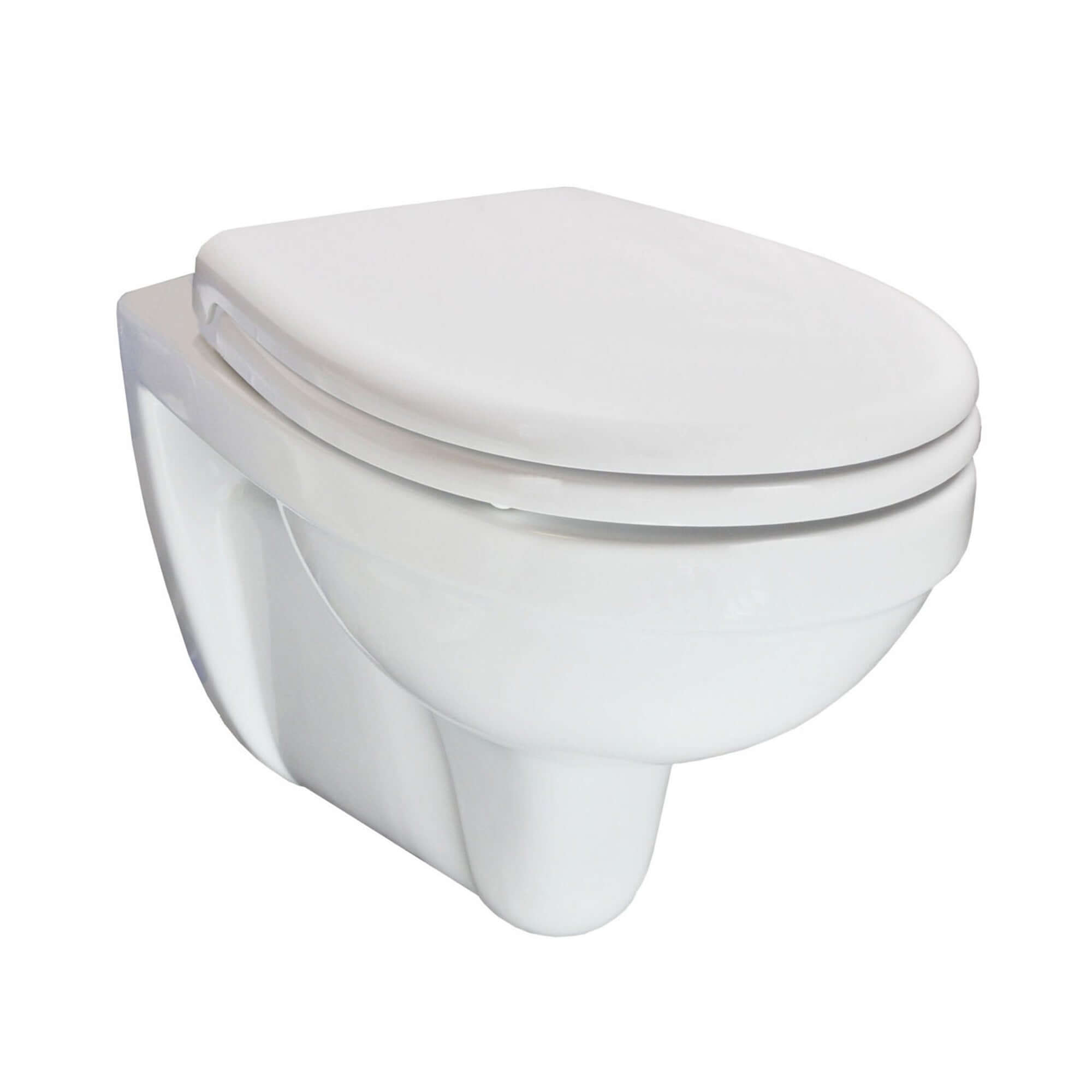 Trevi wandcloset verkort Kiwa met Menir toiletzitting softclose en quick release glans wit Hoofdafbeelding