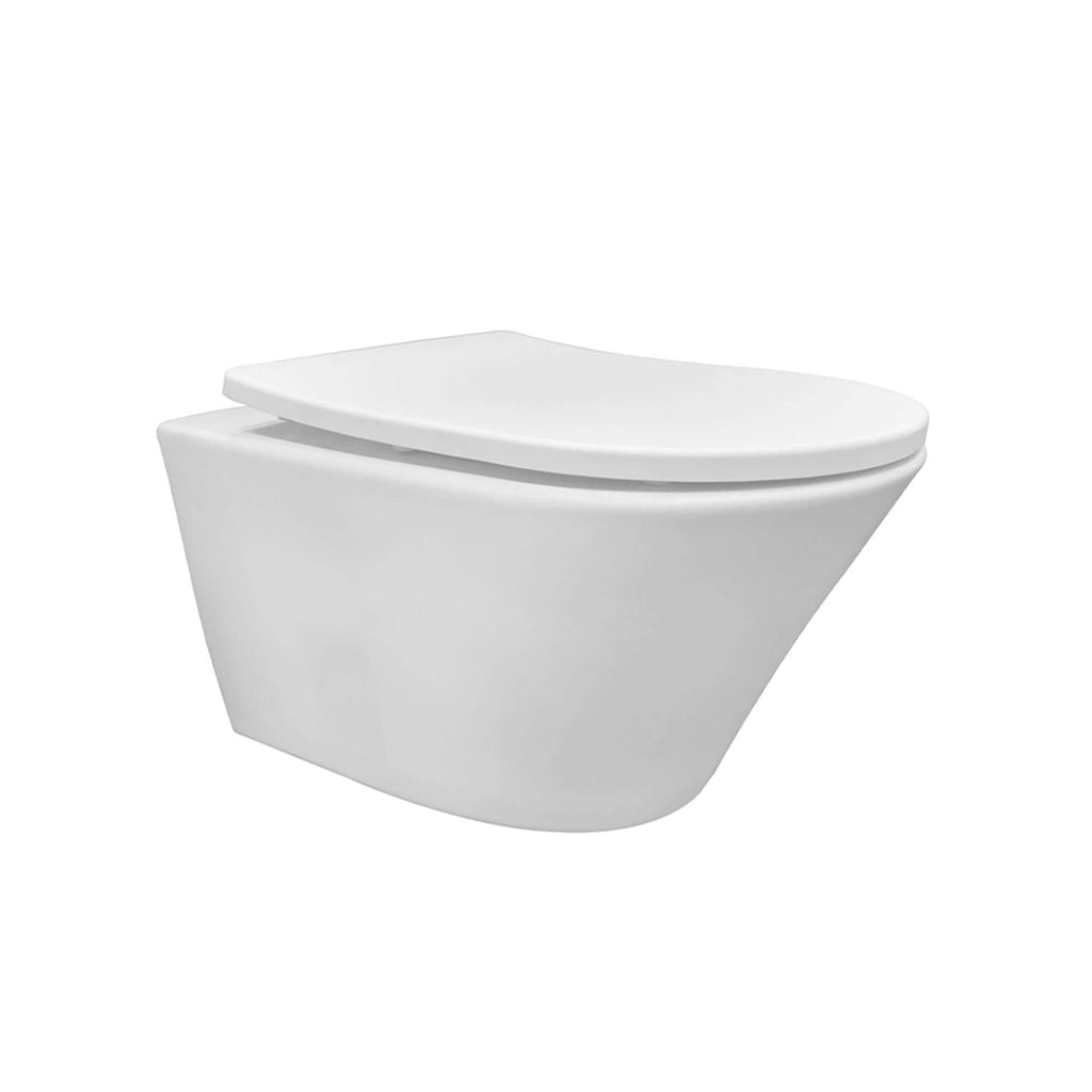 Vesta wandcloset rimless met Shade slim toiletzitting softclose en quick release glans wit