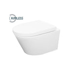Vesta wandcloset rimless met Vesta toiletzitting softclose en quick release glans wit