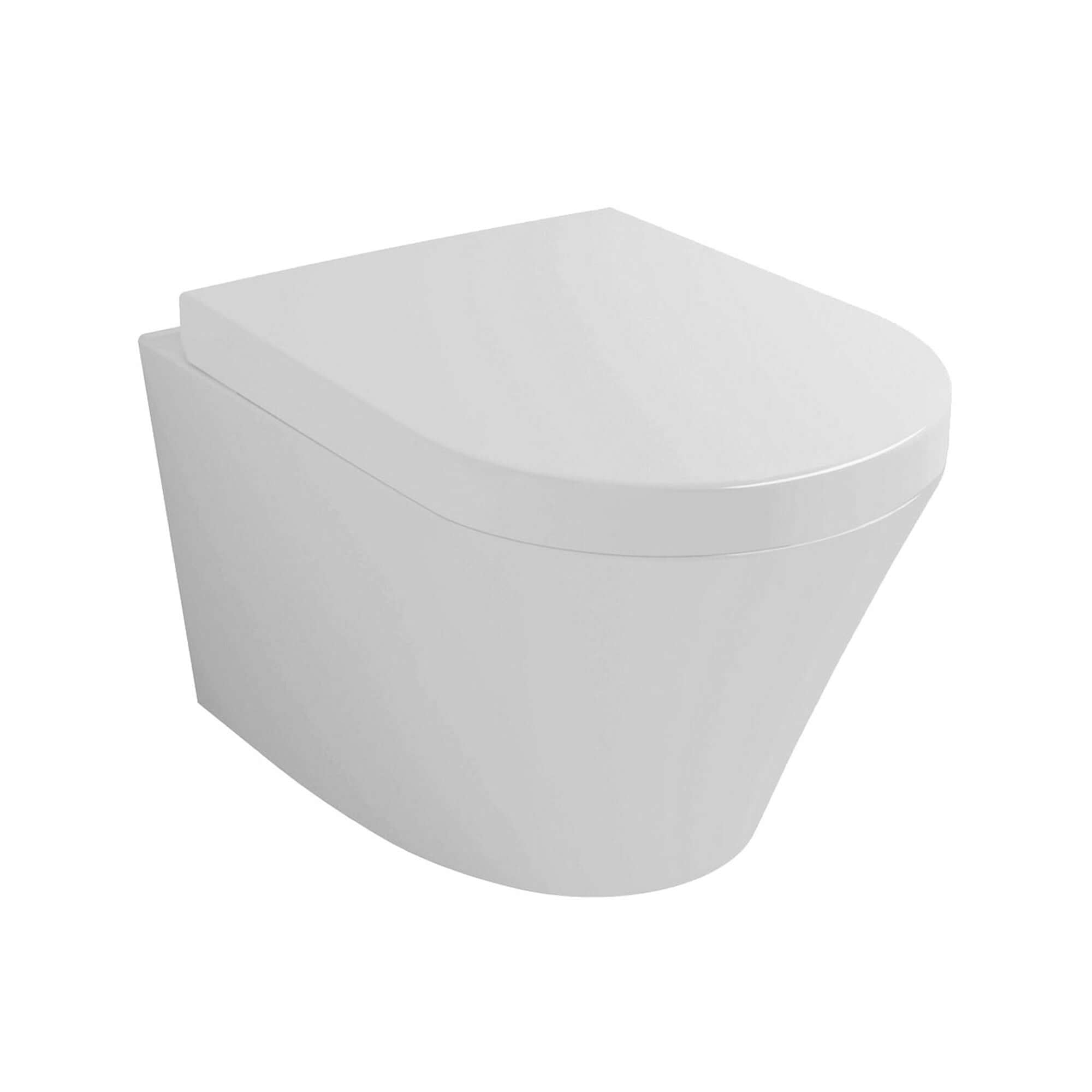 Vesta wandcloset met Vesta toiletzitting softclose en quick release glans wit Hoofdafbeelding