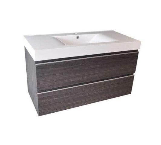 Sigid Badkamermeubelset Wiesbaden 100X46X58 Cm in gefineerde houtnerf grijs (1 kraangat, 2 laden) Hoofdafbeelding