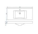 Sigid Badkamermeubelset Wiesbaden 100X46X58 Cm in gefineerde houtnerf grijs (1 kraangat, 2 laden)