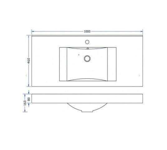 Sigid Badkamermeubelset Wiesbaden 100x46x58 cm MDF Hoogglans Wit (1 Kraangat, 2 Laden)