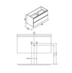 Sigid Badkamermeubelset Wiesbaden 100x46x58 cm MDF Hoogglans Wit (1 Kraangat, 2 Laden)