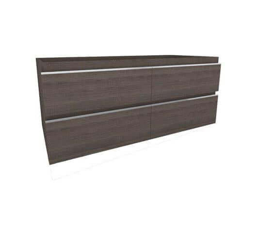 Sigid Badkamermeubelset Wiesbaden 120X46X58 Cm in gefineerde houtnerf grijs (2 kraangaten, 4 laden) Secundaire afbeelding