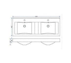 Sigid Badkamermeubelset Wiesbaden 120X46X58 Cm in gefineerde houtnerf grijs (2 kraangaten, 4 laden)