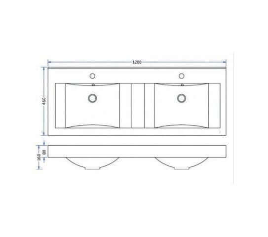 Sigid Badkamermeubelset Wiesbaden 120X46X58 Cm in gefineerde houtnerf grijs (2 kraangaten, 4 laden)