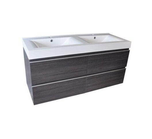 Sigid Badkamermeubelset Wiesbaden 120X46X58 Cm in gefineerde houtnerf grijs (2 kraangaten, 4 laden) Hoofdafbeelding