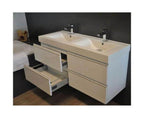Sigid Badkamermeubelset Wiesbaden 120x46x58 cm MDF Hoogglans Wit (2 Kraangaten, 4 Laden)