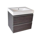 Sigid Badkamermeubelset Wiesbaden 60x46x58 cm gefineerde houtnerf grijs (1 kraangat, 2 lades)