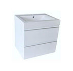 Sigid Badkamermeubelset Wiesbaden 60x46x58 cm MDF Hoogglans Wit (1 Kraangat, 2 Laden)