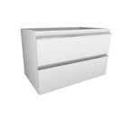 Sigid Badkamermeubelset Wiesbaden 80X46X58 Cm in MDF Hoogglans Wit (1 Kraangat, 2 Laden)