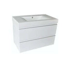 Sigid Badkamermeubelset Wiesbaden 80X46X58 Cm in MDF Hoogglans Wit (1 Kraangat, 2 Laden)