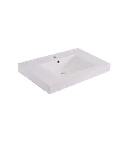 Sigid Badkamermeubelset Wiesbaden 80x46x58 cm gefineerde houtnerf grijs (1 kraangat, 2 lades)