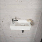 Mat Witte Fonteinset Wiesbaden Kleur Chroom (Kraangat Links)