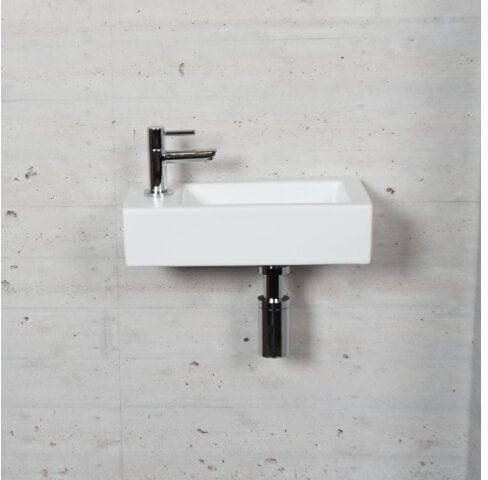 Mat Witte Fonteinset Wiesbaden Kleur Chroom (Kraangat Links)