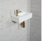 Matwitte Fonteinset Wiesbaden in Messing Goud (Kraangat Links)