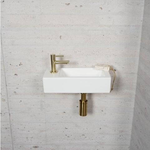 Matwitte Fonteinset Wiesbaden in Messing Goud (Kraangat Links)
