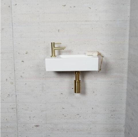 Matwitte Fonteinset Wiesbaden in Messing Goud (Kraangat Links)