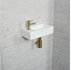 Matwitte Fonteinset Wiesbaden in Messing Goud (Kraangat Links)