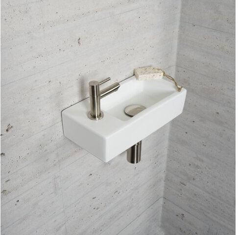 Mat Witte Fonteinset Wiesbaden Kleur RVS (Kraangat Links)