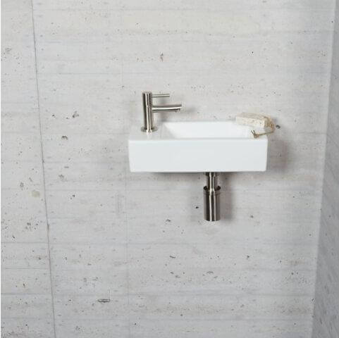 Mat Witte Fonteinset Wiesbaden Kleur RVS (Kraangat Links)
