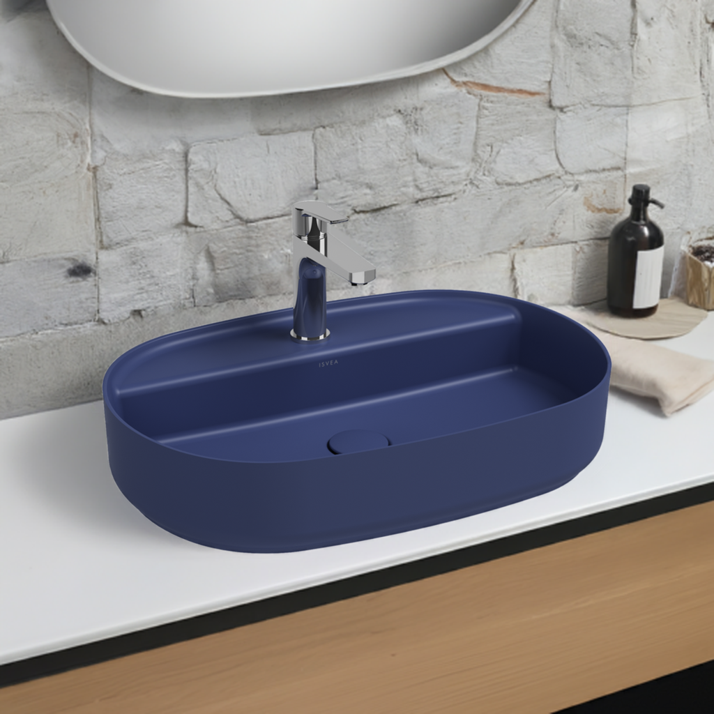 Isvea Infinity Wastafel Ovaal - Donkerblauw