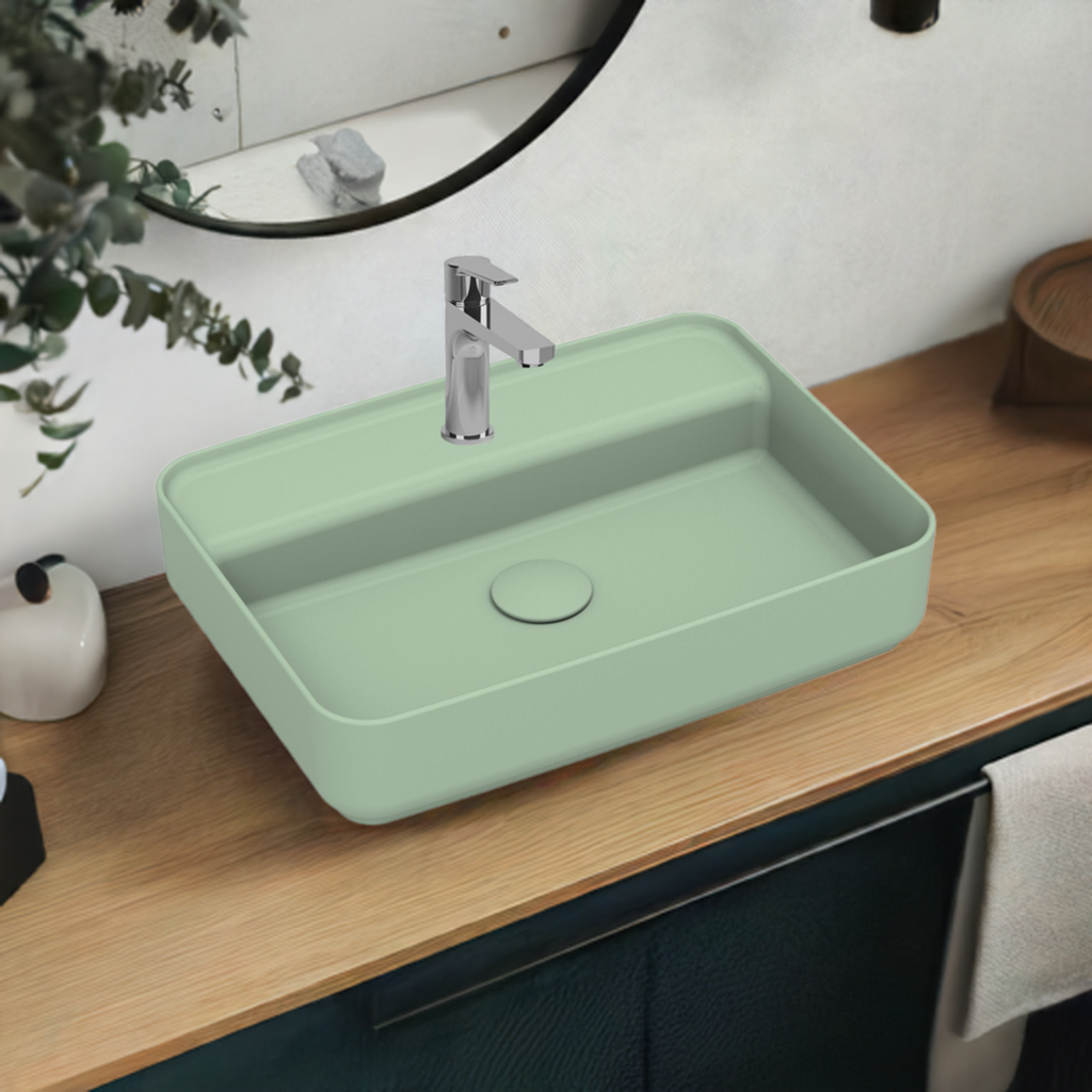 Isvea Infinity Wastafel Rechthoekig - Mintgroen