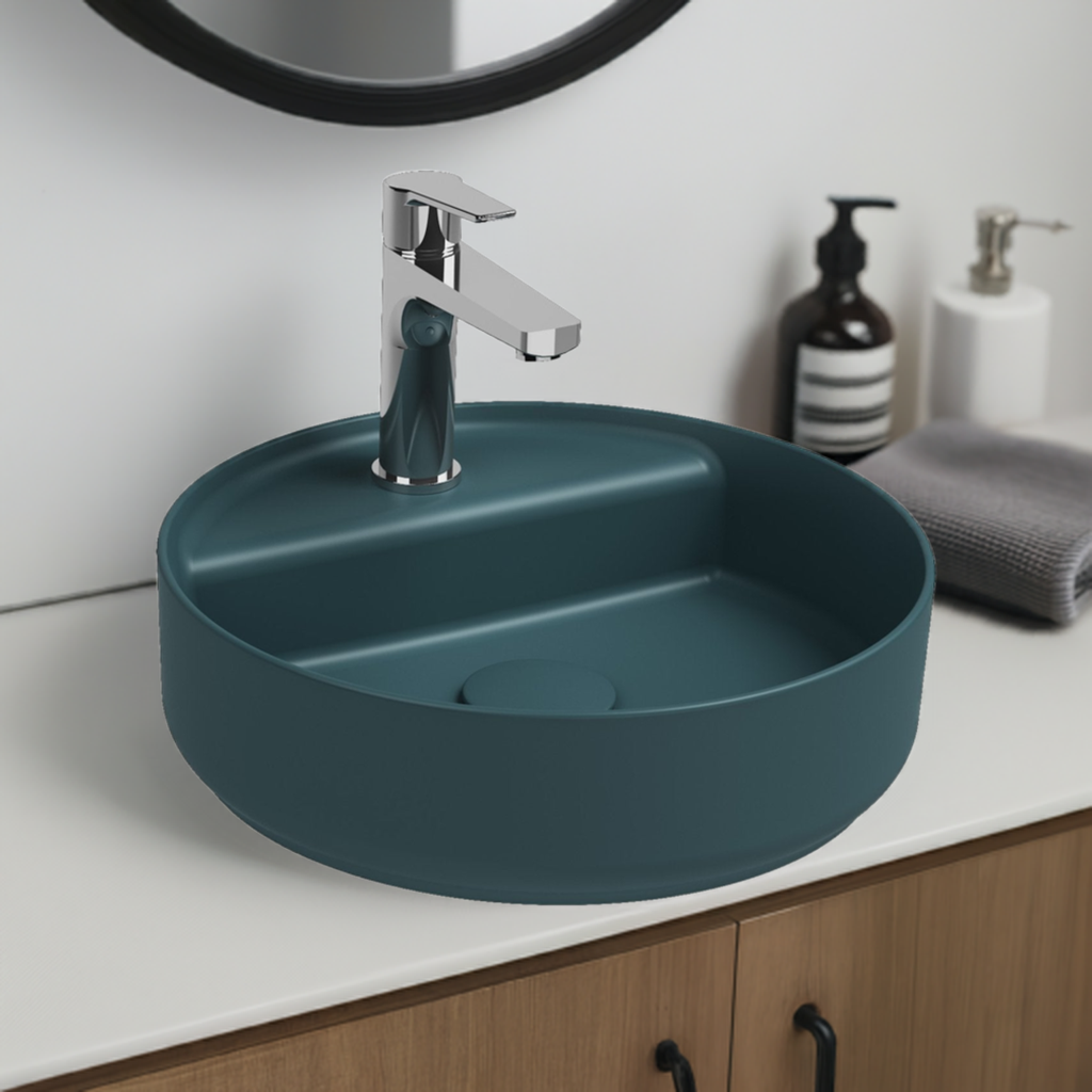 Isvea Infinity Wastafel Rond - Petrolgroen