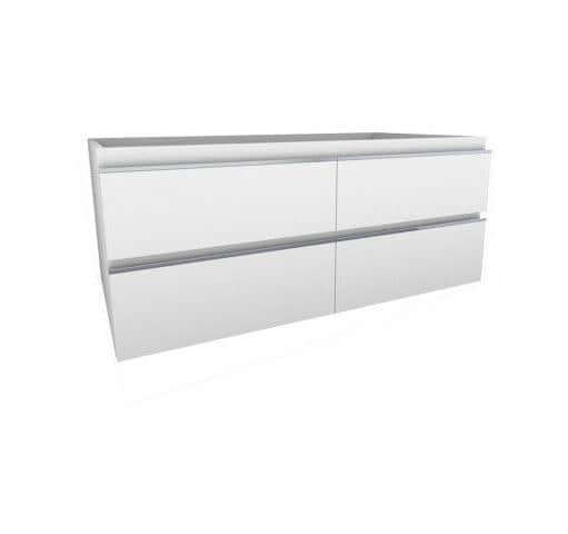 Sigid Badkamermeubelset Wiesbaden 120x46x58 cm MDF Hoogglans Wit (2 Kraangaten, 4 Laden) Secundaire afbeelding