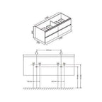 Sigid Badkamermeubelset Wiesbaden 120x46x58 cm MDF Hoogglans Wit (2 Kraangaten, 4 Laden)