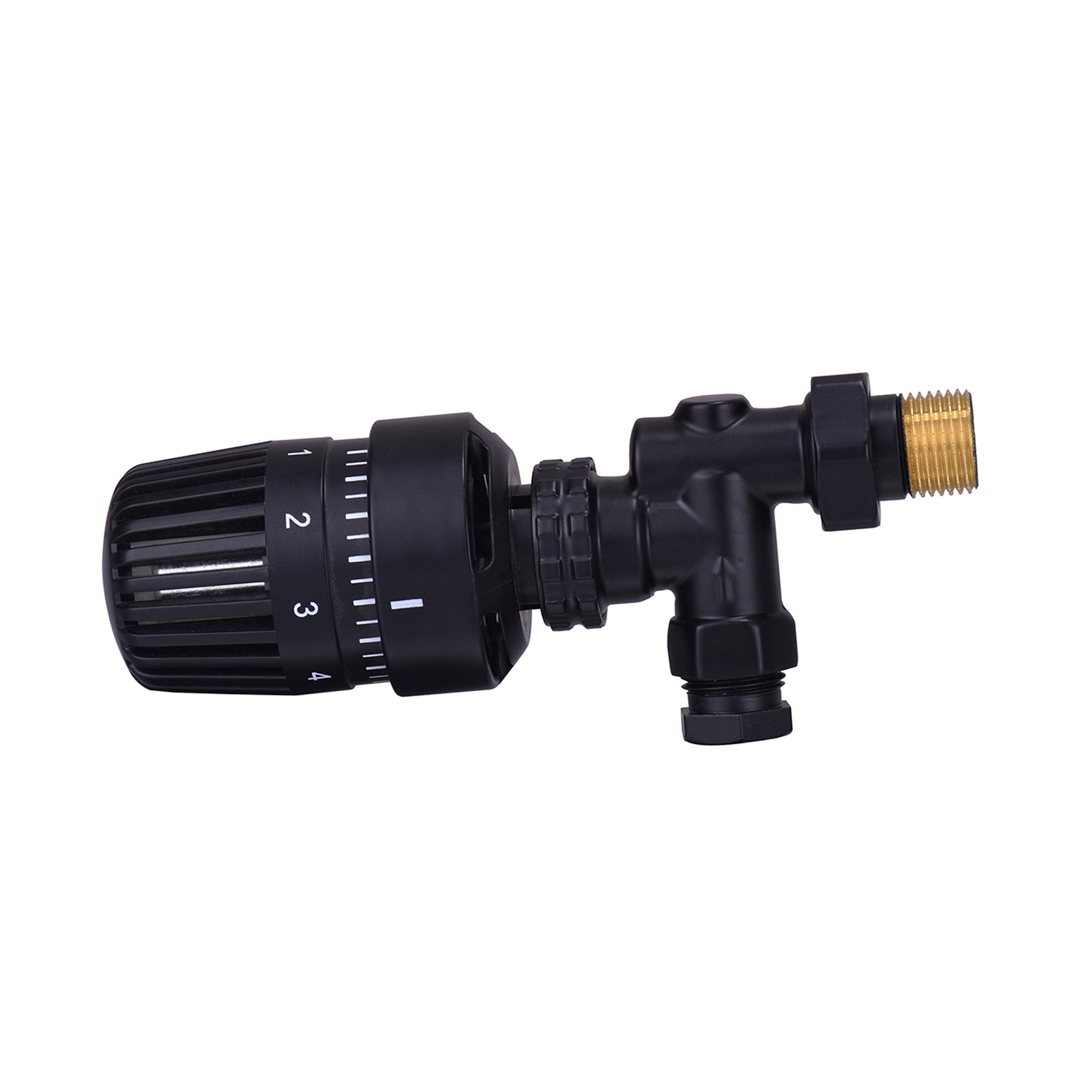 thermostatische radiatorventiel 1/2''x15mm axiaal mat-zwart