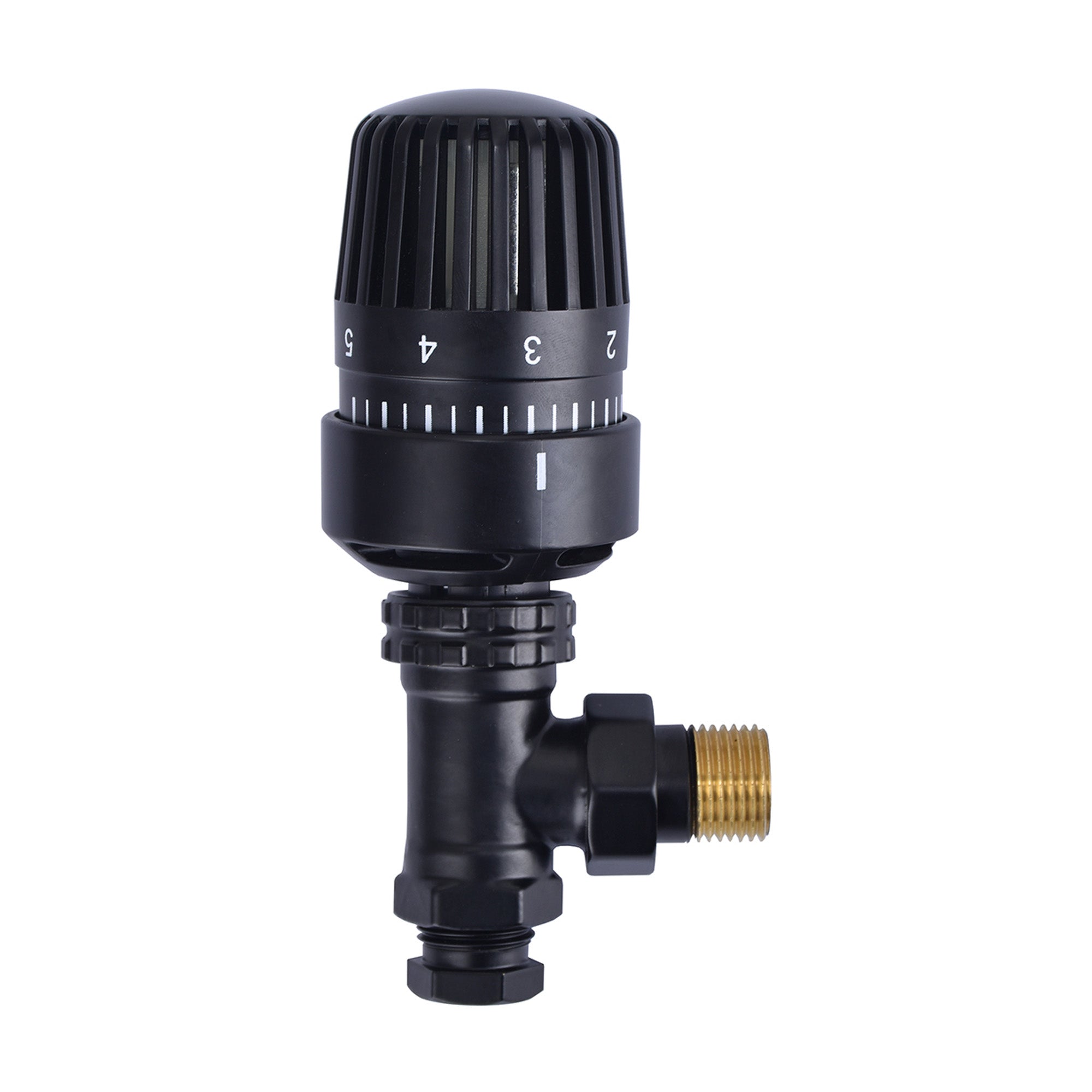 thermostatische radiatorventiel 1/2''x15mm haaks mat-zwart Hoofdafbeelding