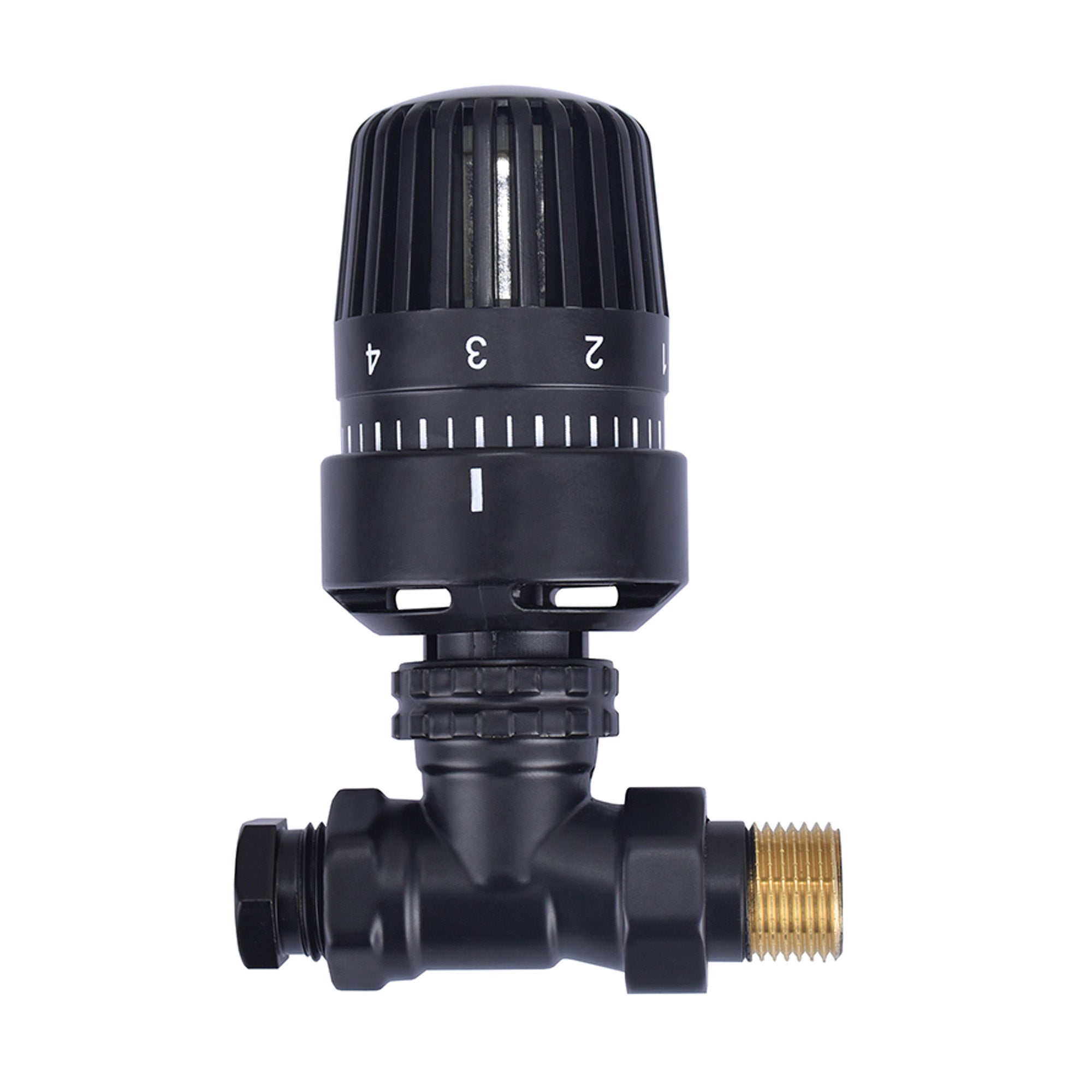 thermostatische radiatorventiel 1/2''x15mm recht mat-zwart Hoofdafbeelding