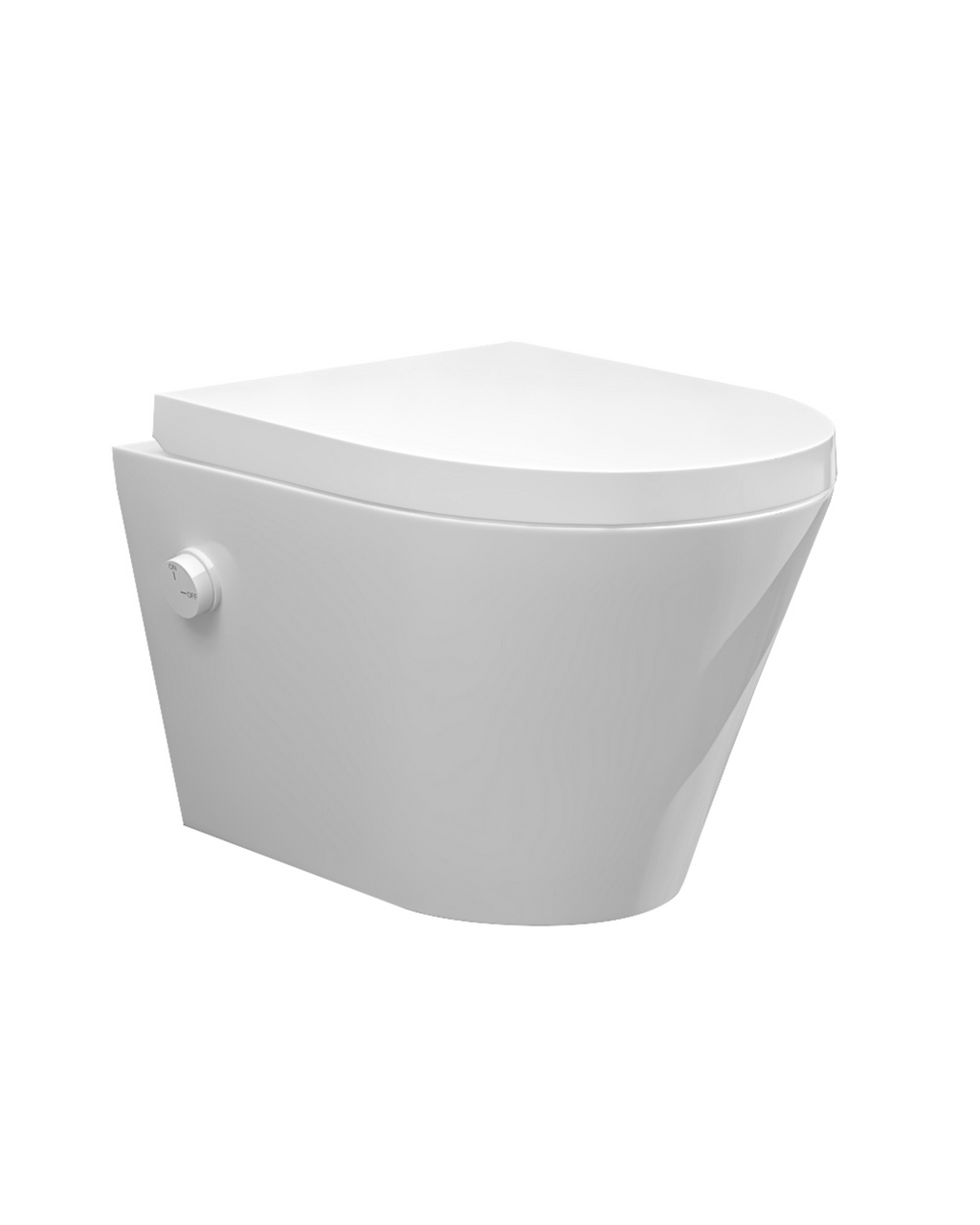 Vesta wandcloset rimless met bidetkraan koud water met Vesta toiletzitting