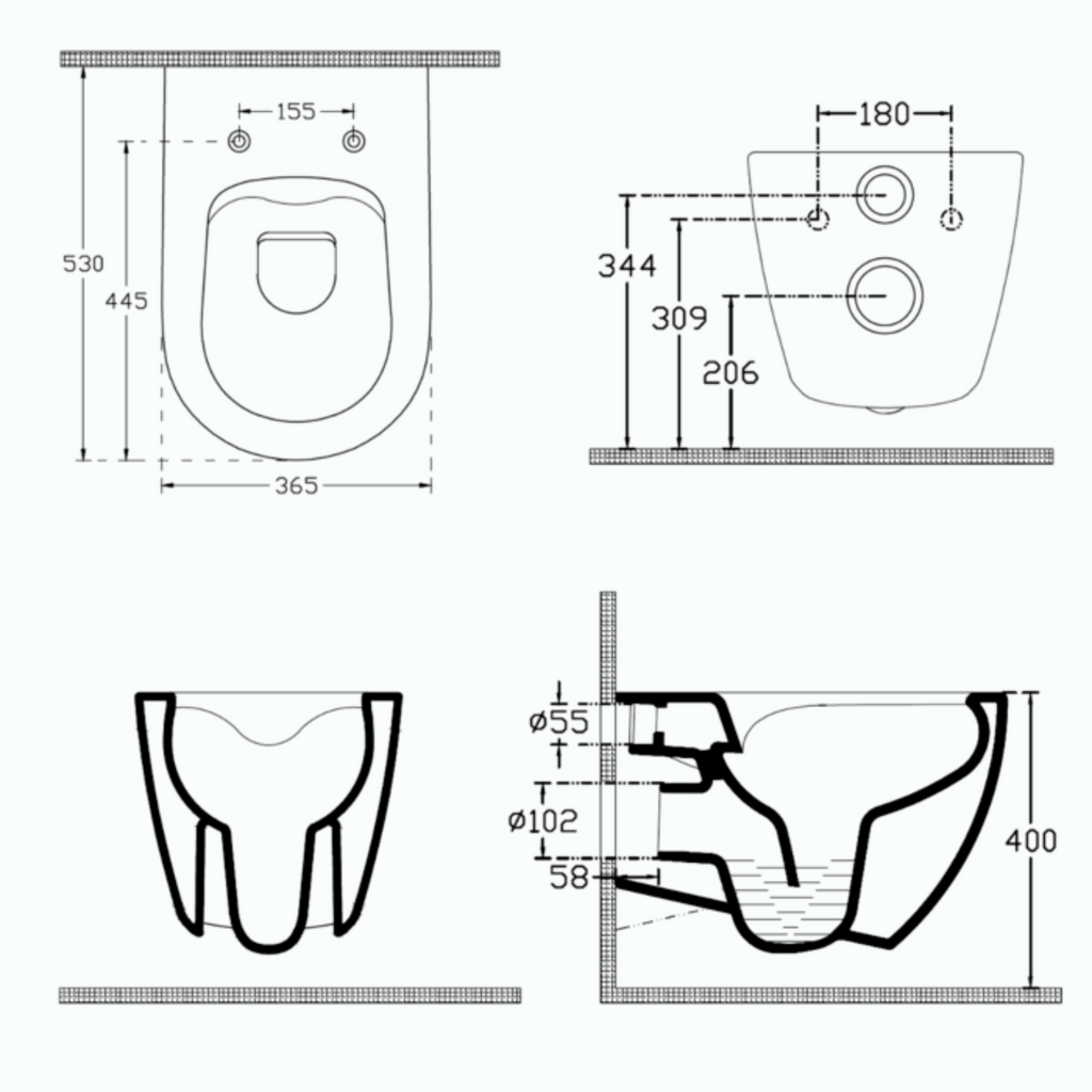 Isvea Sentimenti Hangtoilet - Donkerblauw
