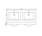 Sigid Badkamermeubelset Wiesbaden 120x46x58 cm MDF Hoogglans Wit (2 Kraangaten, 4 Laden)